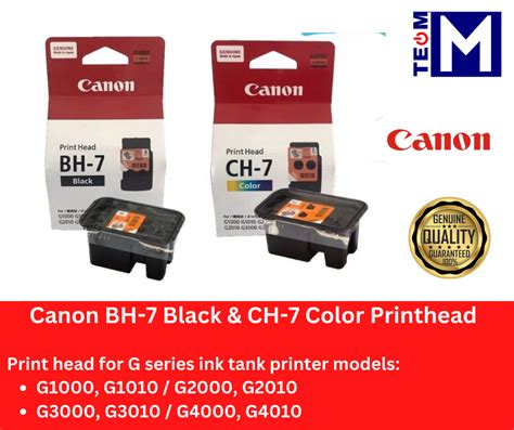 Canon BH 7 Black CH 7 Color Printhead For G1000 G2000 G3000 G4000