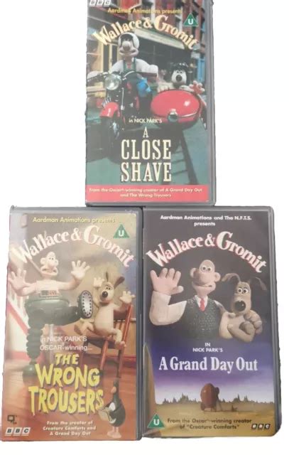 Wallace Gromit Vhs Bundle Grand Dsy Out Close Shave Wrong