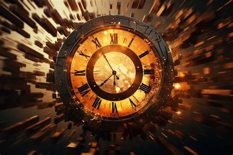 Premium Photo Abstract Representation Of A Clock Face Generative Ai