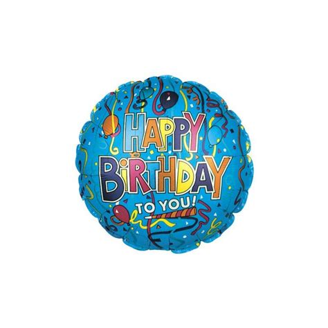 Palloncino Mylar Rotondo Cm Happy Birthday To You Coriandoli