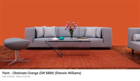 Sherwin Williams Obstinate Orange Sw Paint Color Codes Similar