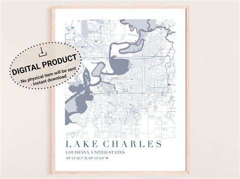 Lake Charles Map Printable, Lake Charles Maps, Downtown Lake Charles Map, Louisiana Lake Charles ...