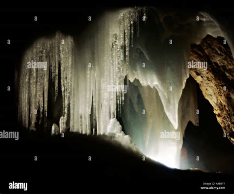 Ice formations in the Eisriesenwelt ice cave Austria Stock Photo - Alamy