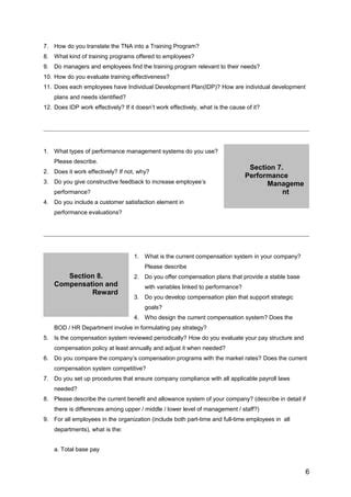 Hr Audit Questionnaire Copy PDF