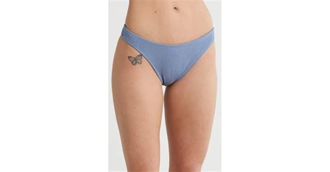 Roxy Aruba High Leg Cheeky Bikini Bottoms In Blue Lyst
