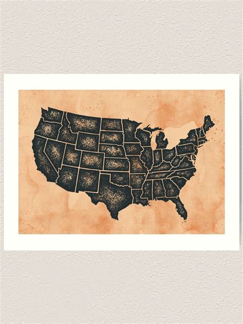 Vintage United States Map Art Print For Sale By Thesleepingsky