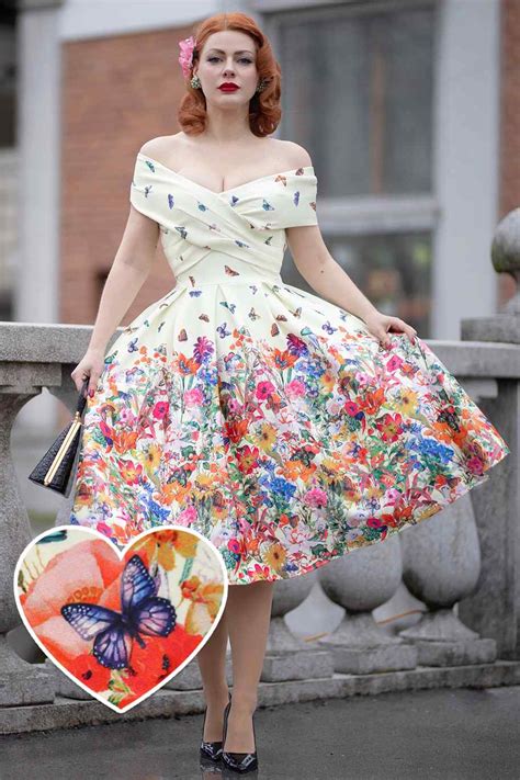 Beverly Butterfly Garden Off Shoulder Dress For Special Occasions