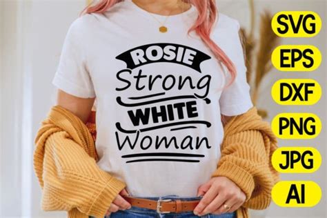 Rosie Strong White Woman Graphic By Gosvg · Creative Fabrica