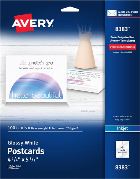 Amazon Avery Clean Edge Printable Square Cards With Sure Feed