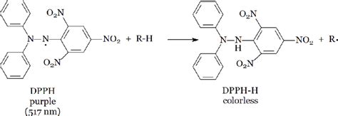 reaction scheme  antioxidant activity determination  dpph method