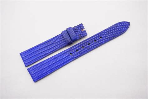 16mm 14mm Cobalt Blue Genuine Lizard Skin Leather Watch Strap WT10930