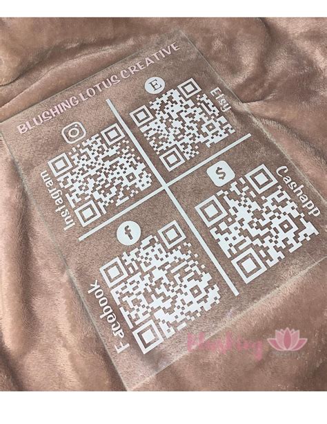 Qr Code Sign Custom Business Qr Code Glass Social Media Sign Money T Cashapp Code