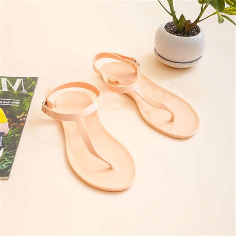 Jual Ataru Ukuran Sandal Wanita T Strap Jelly Krem Nude Terbaru Ruparupa