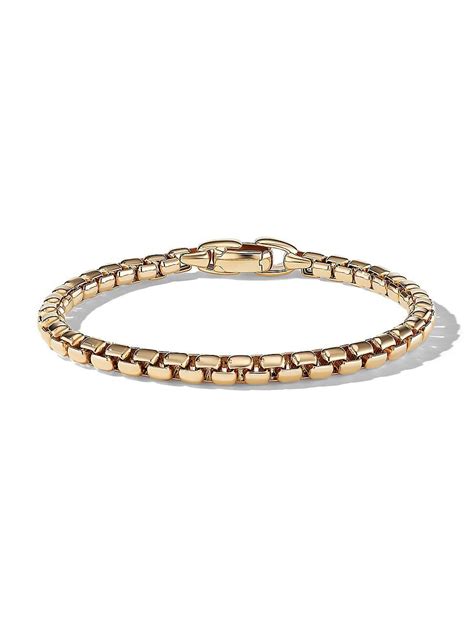 David Yurman Men S Box Chain Bracelet In K Yellow Gold Gold Size