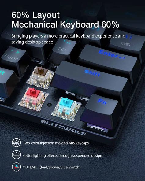 Blitzwolf Bw Kb Keys Mechanical Keyboard Hot Swappable Wired Dual