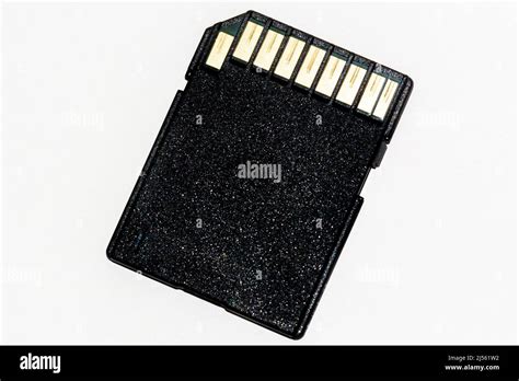 Black Unbranded Memory Sd Card Isolated On White Background Stock