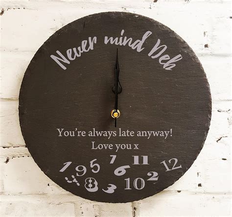 Personalised Slate Clock Personalised Slate Clock 30cm By 30cm Slate