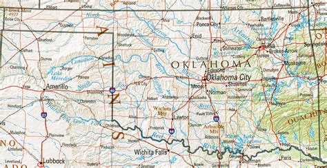 Oklahoma Texas Map with Cities | secretmuseum