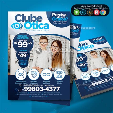 Ótica Panfleto Flyer 01 Clube do Corel