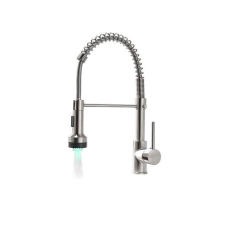 Logmey Single Handle Pull Down Sprayer Kitchen Faucet With 2 Mode Led Single Lever Sink Faucet