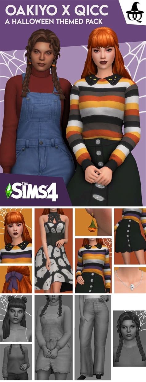 Oakiyo X Qicc A Halloween Themed Pack Quirky Introvert Cc Sims