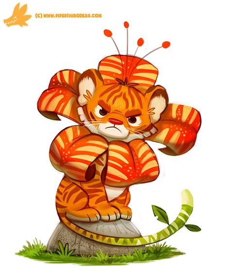 Daily Paint #1156. Tiger Lily | Animal drawings, Cute animal drawings ...