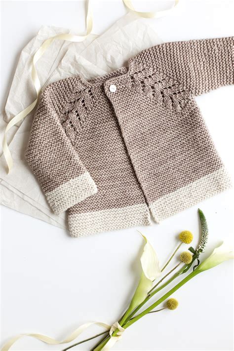 Lovely Knit Top Down Cardigan Baby Sweater Flax Twine Baby