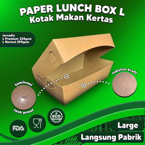 Jual Paper Lunch Box Bahan Kraft Lunch Box Paper Coklat Size M L S