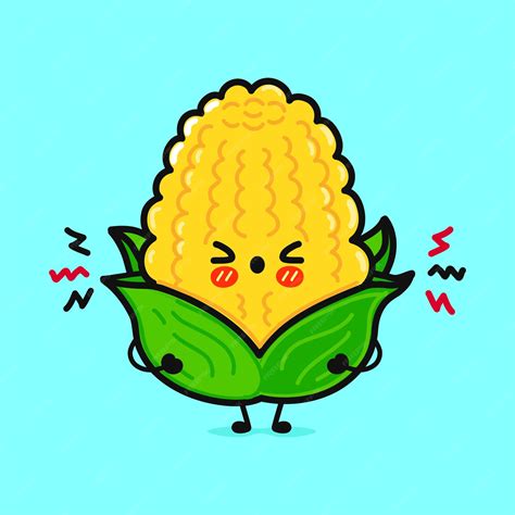 Premium Vector | Angry corn character