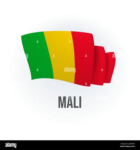 Vector Flag Of Mali Malian Waving Flag Vector Illustration Stock