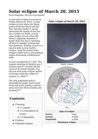 Solar eclipse march 2015 | PDF