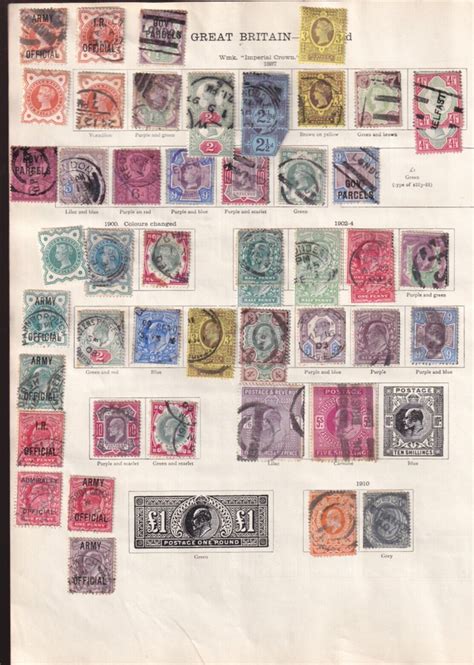 Gb Stamp Collection On Ideal Album Pages Qv Kgv Mint Used Up To