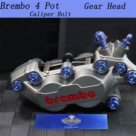 Flawless Ti Brembo 4 Piston 2 Piston Gr5 Titanium Bolts Brake Caliper