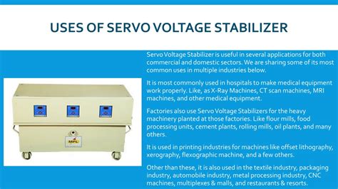 Ppt Benefits Of Servo Voltage Stabilizer And Its Uses Powerpoint