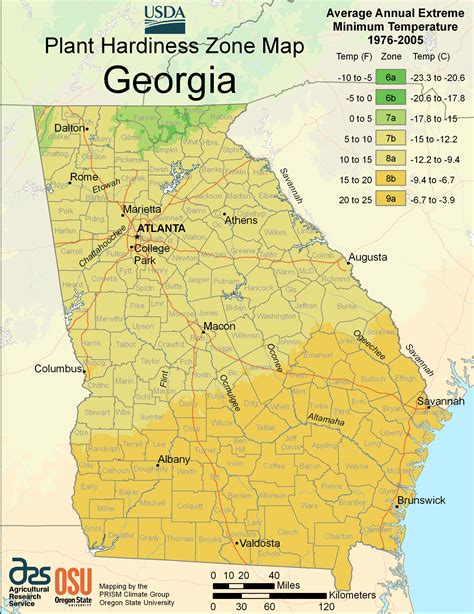 Georgia Plant Hardiness Zone Map Mapsof Net