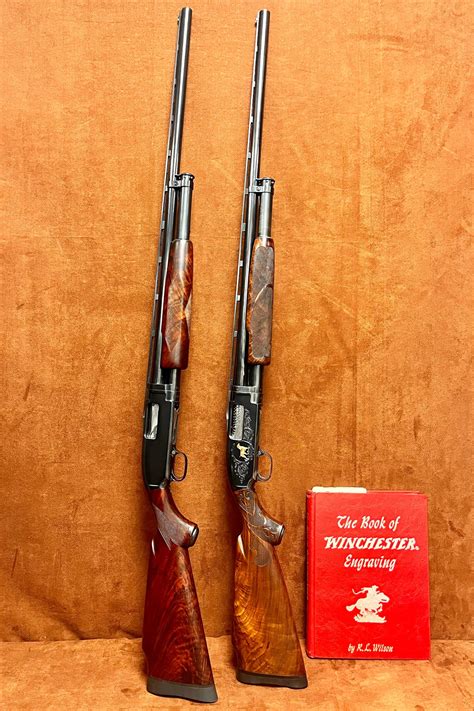 Pair Of Consecutive Winchester Model 12 Engraved As Shown In The Book Of Winchester Engraving By