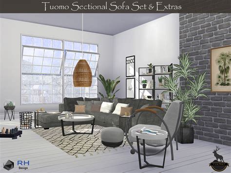 The Sims Resource Tuomo Sectional Sofa Set And Extras