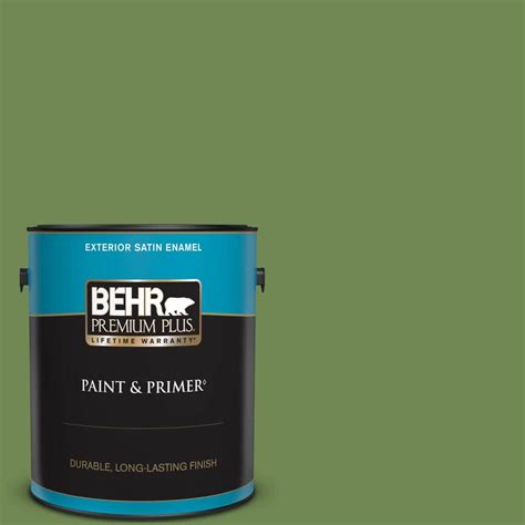 BEHR PREMIUM PLUS 1 Gal M370 6 Snip Of Parsley Satin Enamel Exterior