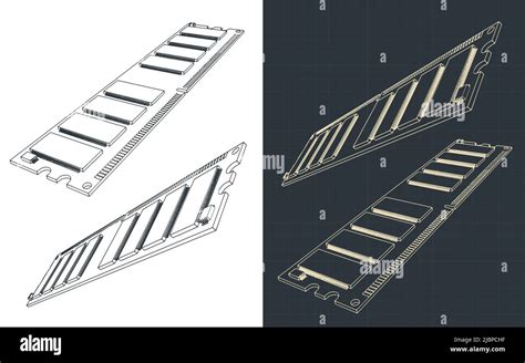 Ilustración vectorial estilizada de los planos del módulo RAM Imagen