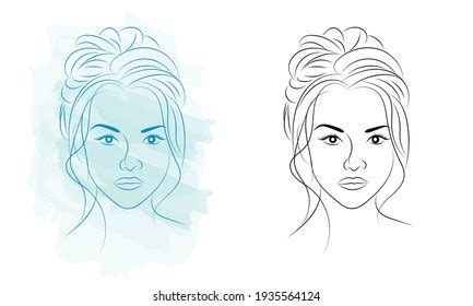 Beautiful Woman Face Hand Drawn Vector Stock Vector Royalty Free