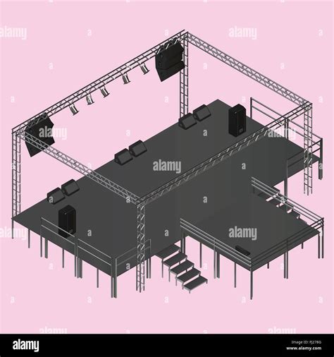 Isometric Vector Event Stage Truss Stock Vector Image And Art Alamy