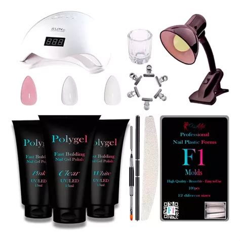 Kit Unha Polygel Alongamento Cabine Sun 5 Luminaria Completo Frete grátis