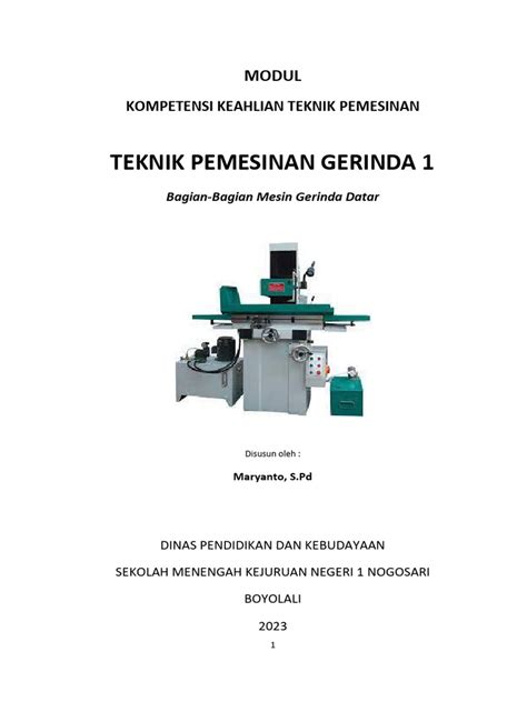 Modul Teknik Pemesinan Gerinda 1 Pdf