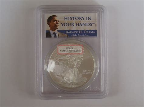 2009 Silver American Eagle Ms 69 Pcgs Barack H Obama 44th President