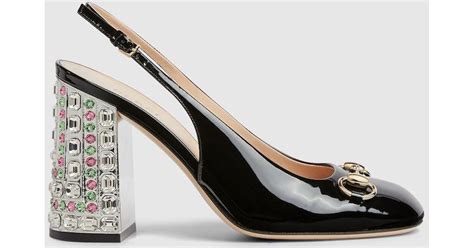 Gucci Horsebit Pump With Crystals In Metallic Lyst Uk
