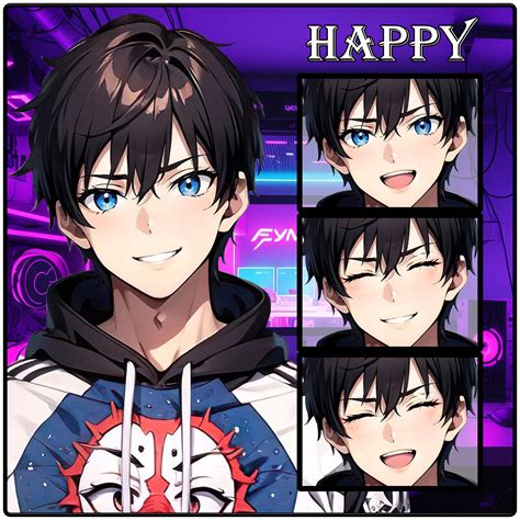Hoodie Boy Pngtuber 5 Expression Male Pngtuber Pt 001 Pngtuber For