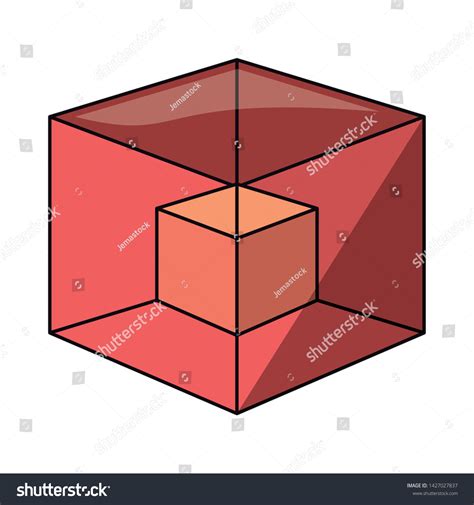 Three Dimensional Cubes Symbol Isolated Illustration Vector De Stock