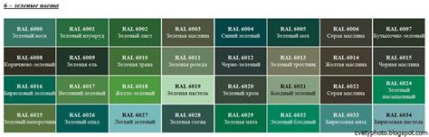 Зеленые Цвета Палитра Фото И Названия Telegraph