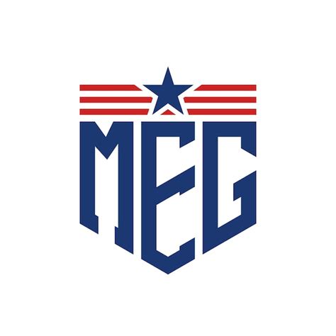 Premium Vector Patriotic Meg Logo With Star And American Flag Straps