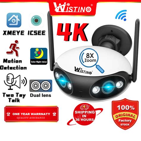 Wistino Mp K Dual Lens Ultra Wide Angle Wifi Ip Camera Outdoor